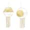 Gold Metal Contemporary Hanging Wall Mirrors Set